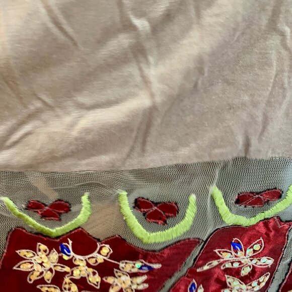 Rina Dhaka Indian Volubilis Maxi Boho Anthropologie Sequin Beaded Soft Gray dres - Picture 8 of 16